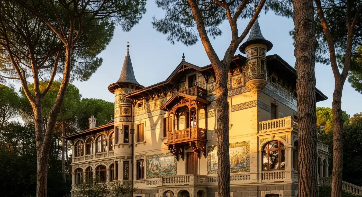 Villa Belle Époque dans le quartier Ville d'Hiver d'Arcachon avec architecture néogothique XIXᵉ siècle