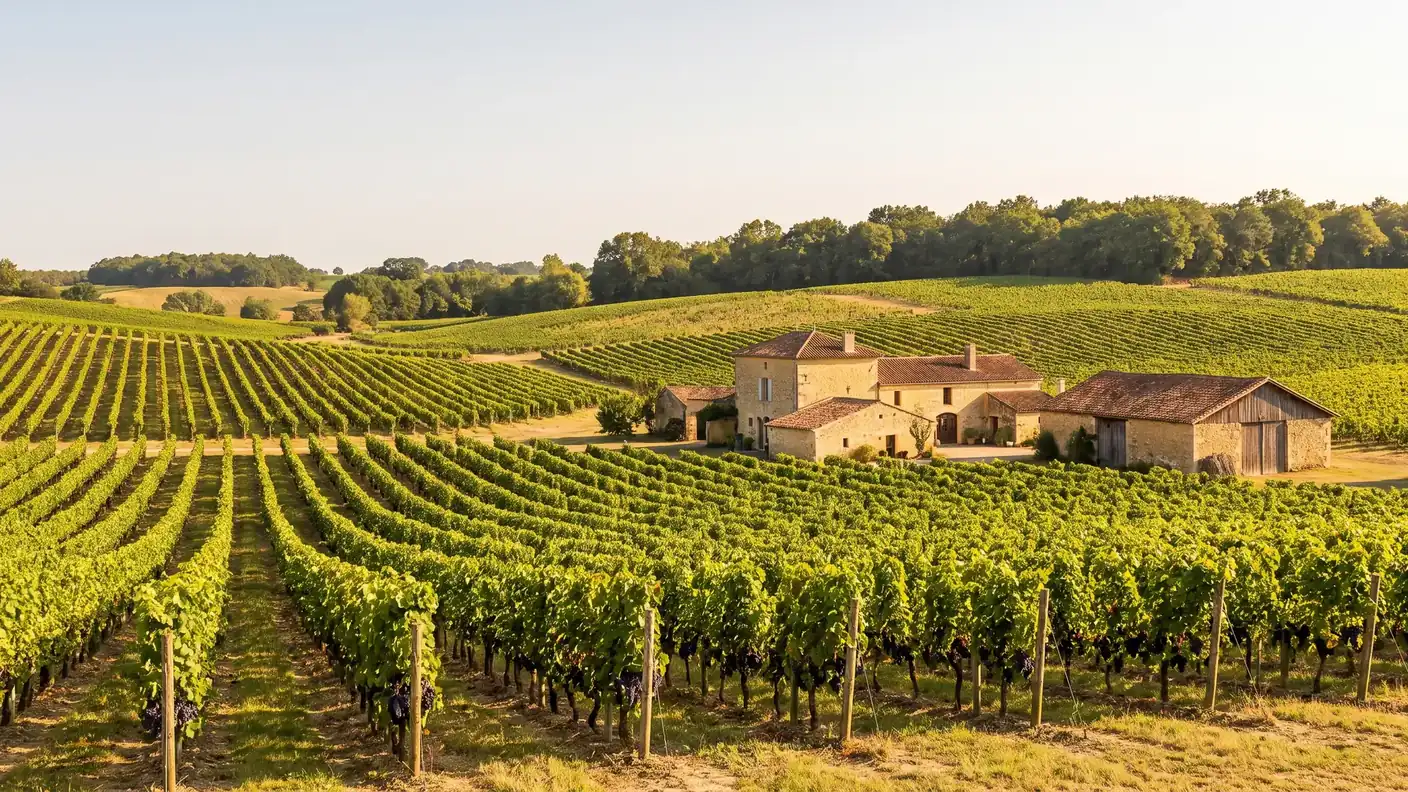 Vignes des Côtes de Duras sur les collines du Lot-et-Garonne