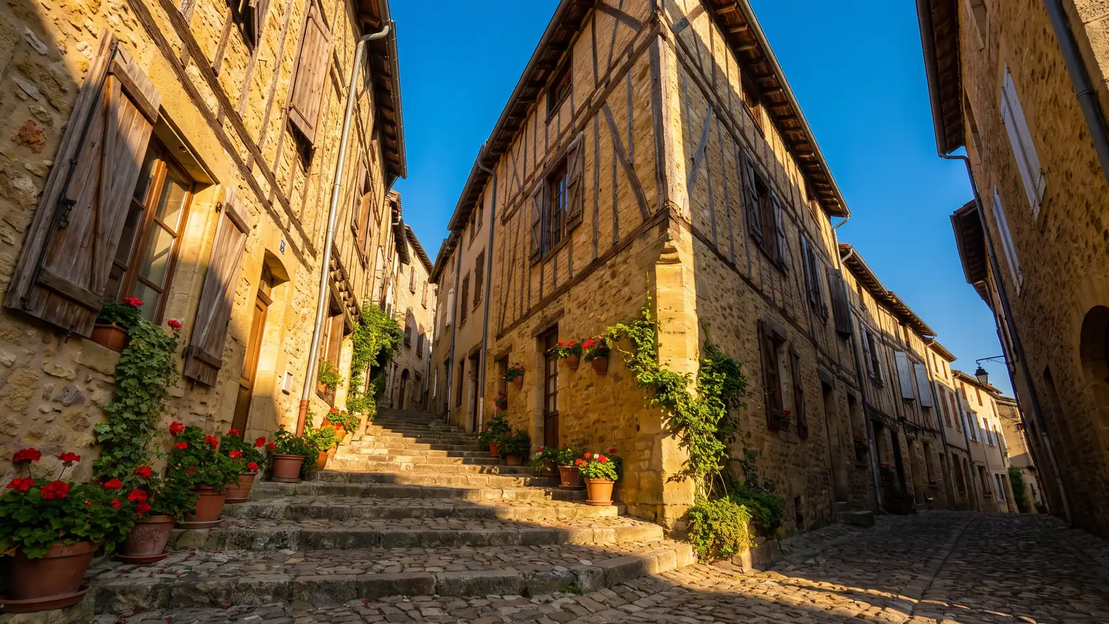 Pousterle en escalier dans la vieille ville haute d'Auch
