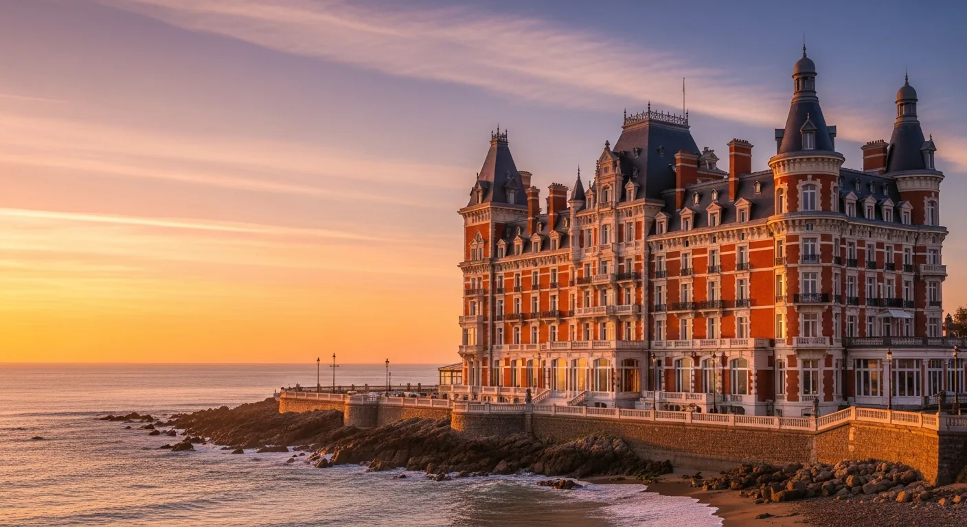 Le front de mer de Biarritz sur la côte basque, face à l'Atlantique — destination du transfert privé Bordeaux → Biarritz