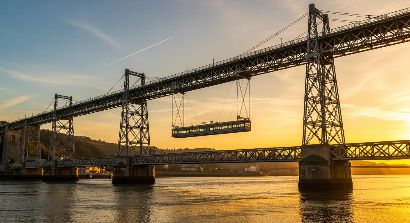 Pont Vizcaya à Portugalete-Getxo, transbordeur métallique de 45 m au-dessus de l'estuaire