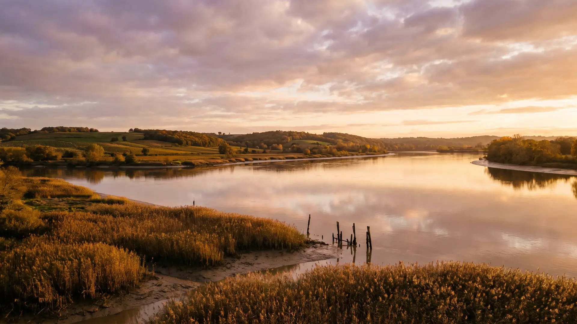 Dordogne près du bec d'Ambès en aval de Bourg
