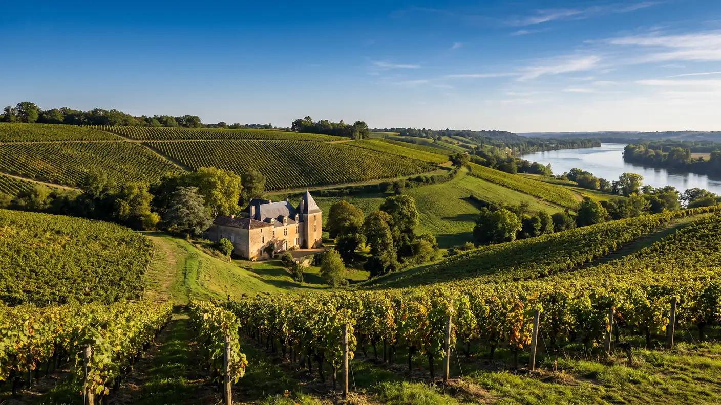 Vignes des Côtes de Bourg dominant la Dordogne