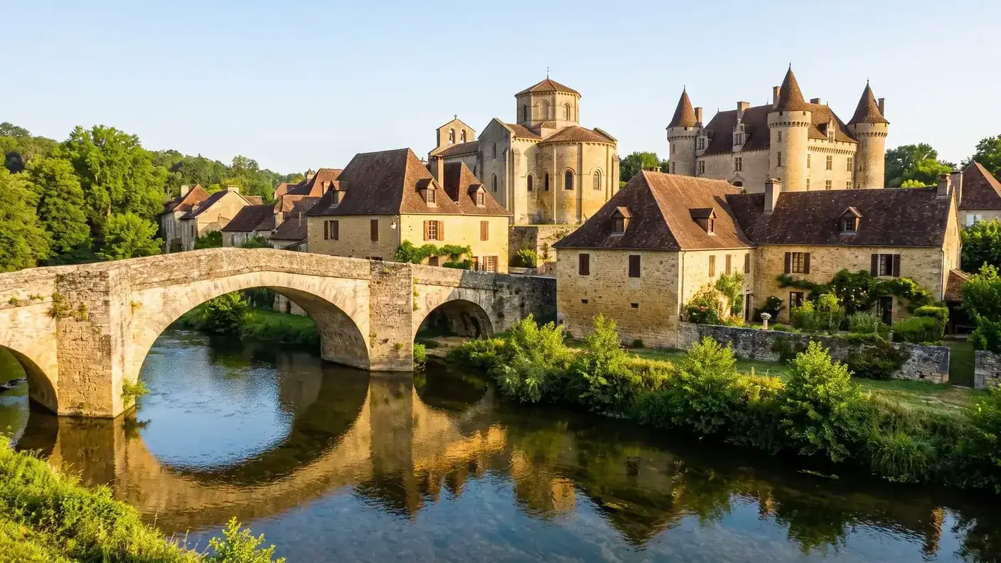 Pont médiéval et château de Saint-Jean-de-Côle