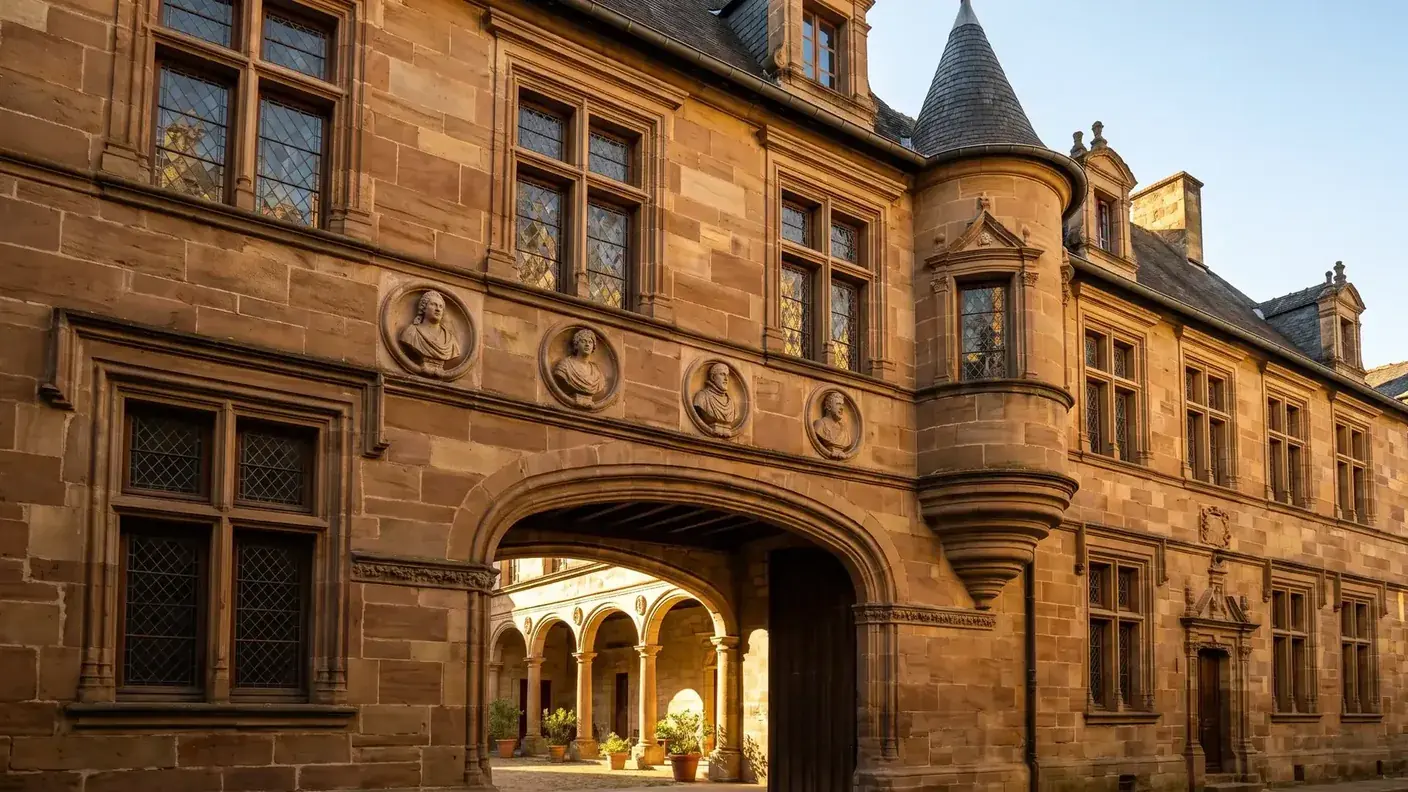Façade Renaissance à médaillons sculptés et lucarnes ouvragées, évocation de l'hôtel Labenche