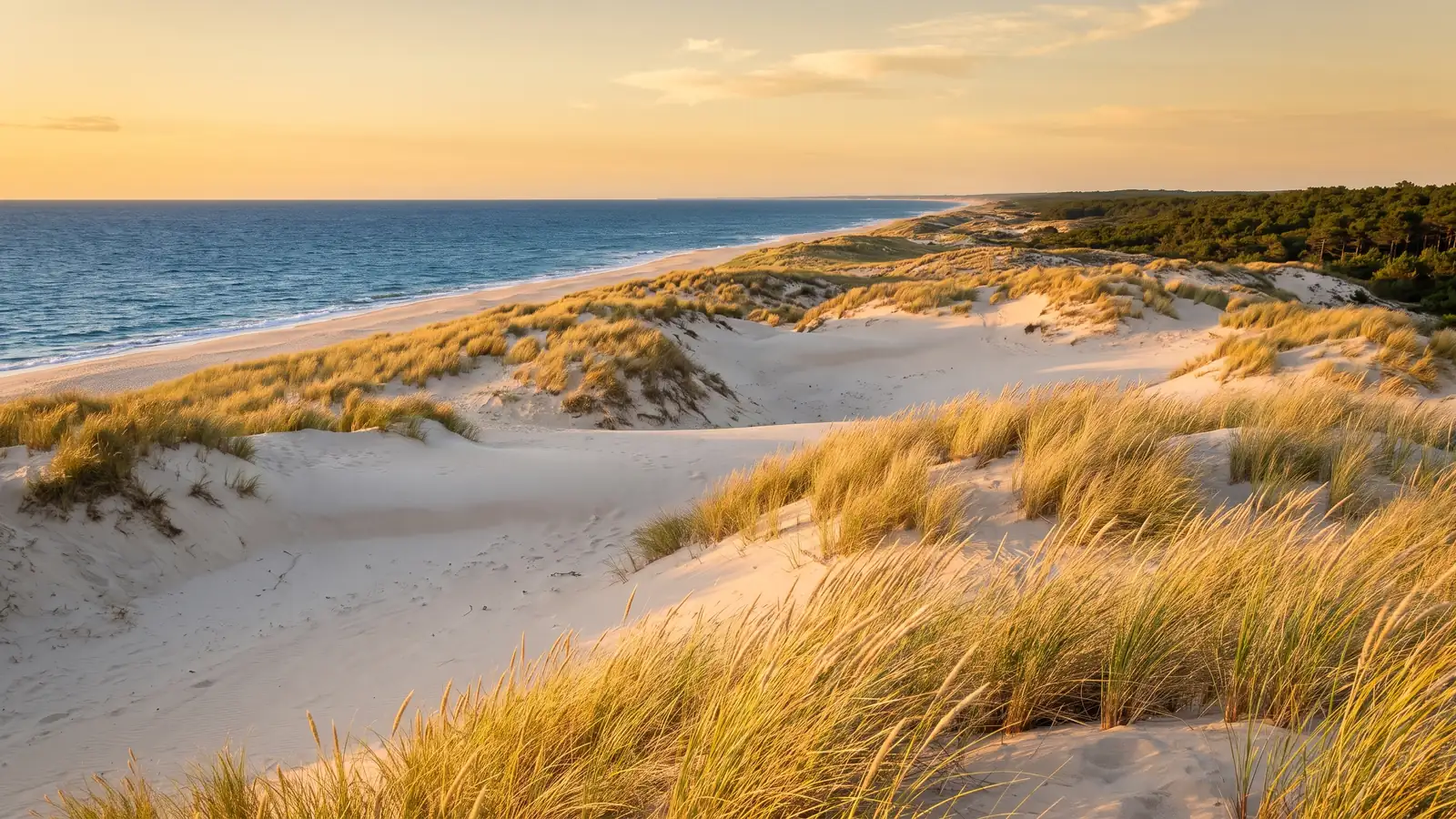 Les dunes sauvages d'oyats du Porge-Océan, près du camping La Grigne