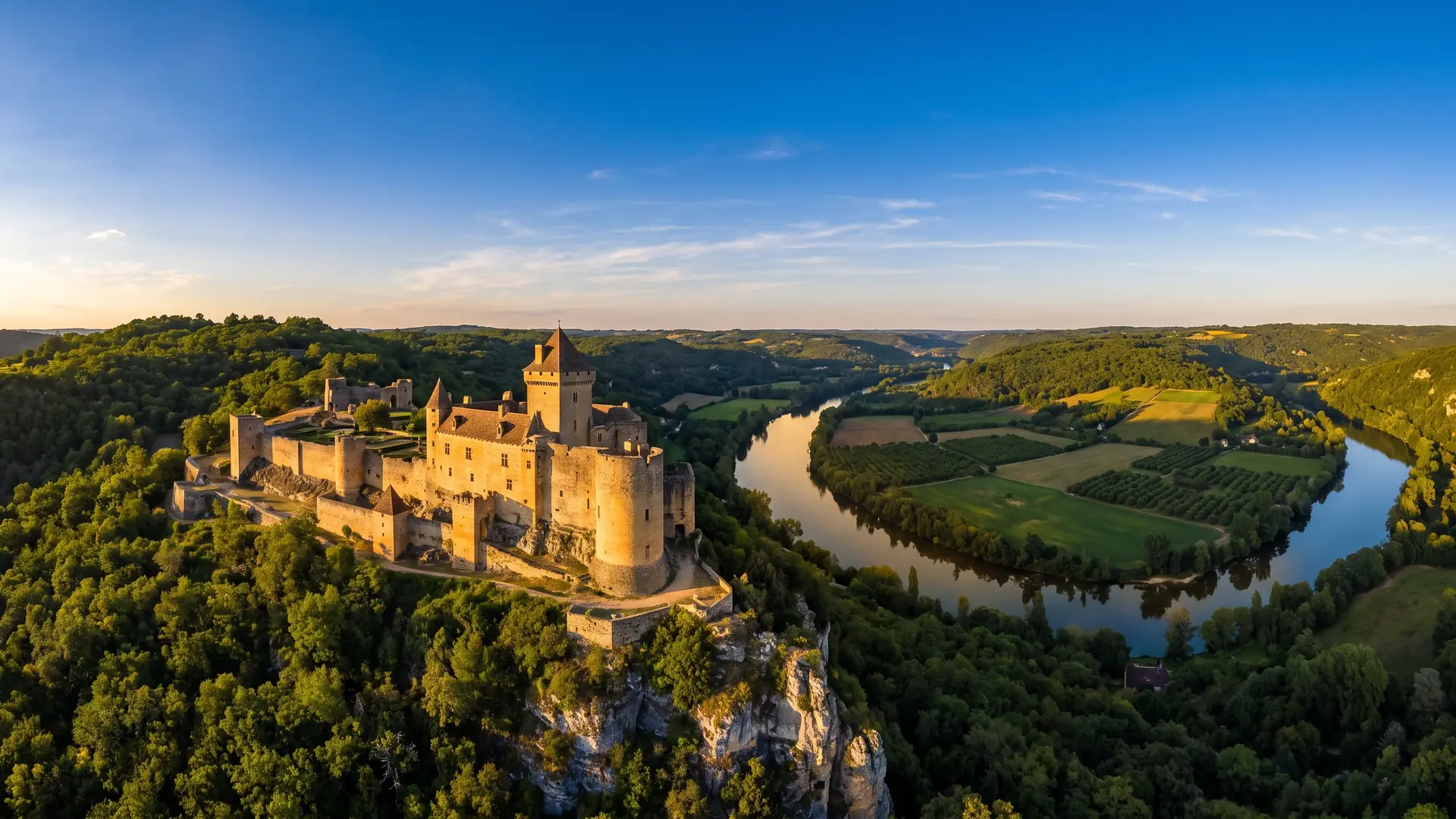 Château de Castelnaud dominant la vallée de la Dordogne
