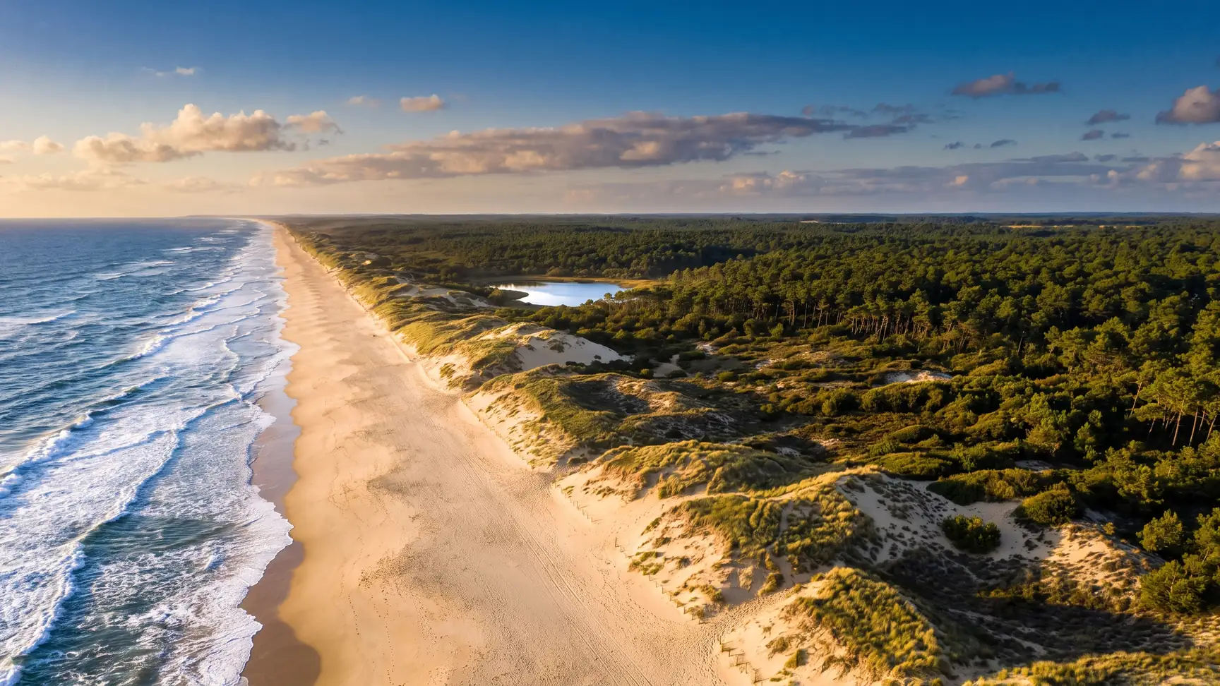 Côte landaise entre océan, dunes et forêt à Messanges