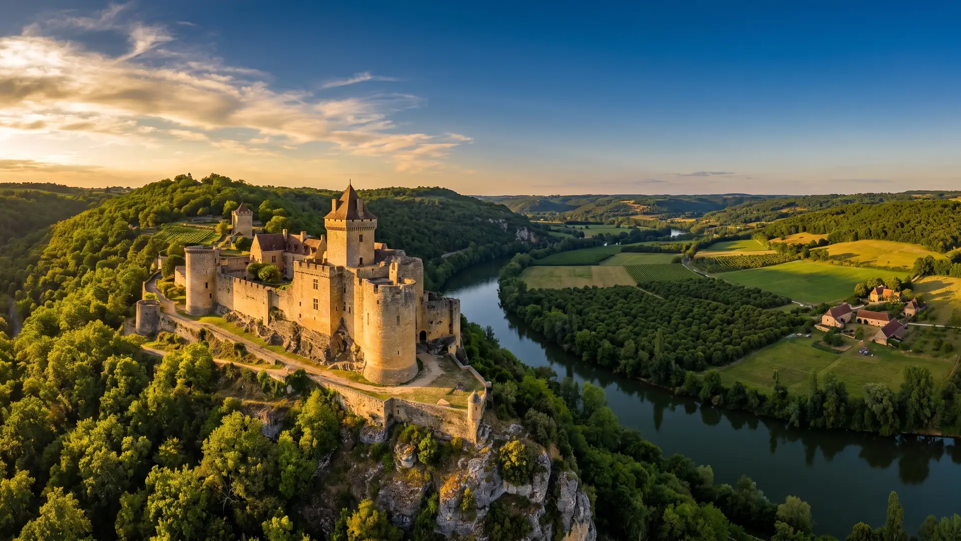 Château de Castelnaud dominant la vallée de la Dordogne
