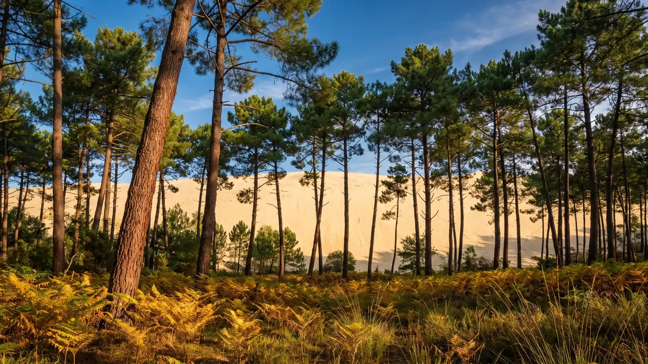 La forêt de pins au pied de la Dune du Pilat, près du camping Panorama du Pyla