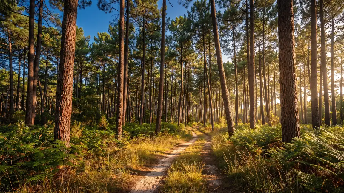 La forêt de pins à Capbreton — destination du transfert privé Bordeaux → Capbreton