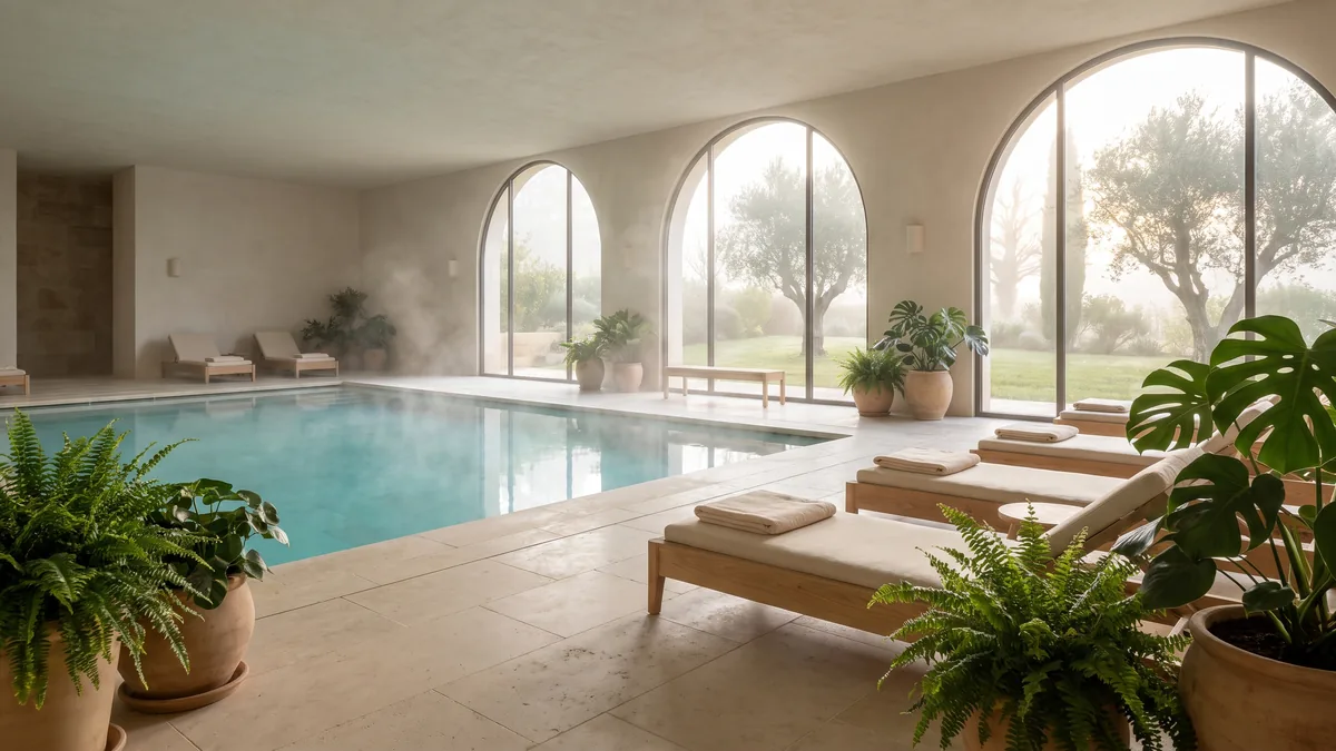 Bassin thermal intérieur des Thermes de Casteljaloux