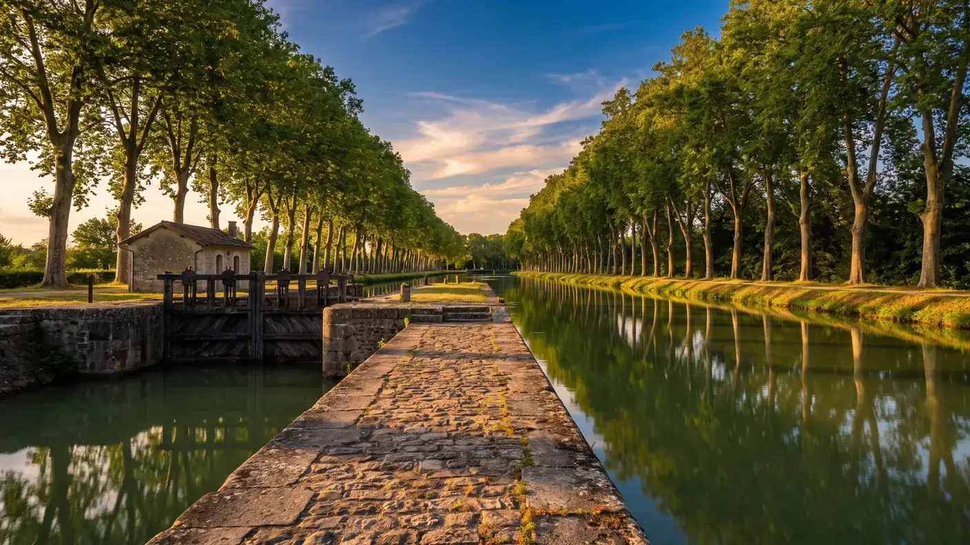 Castets-en-Dorthe : le canal de Garonne et ses écluses