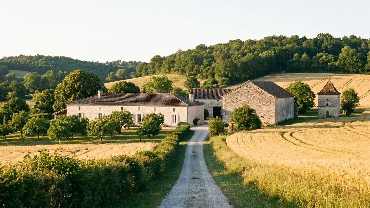 Ferme en pierre près de La Chapelle-Grésignac