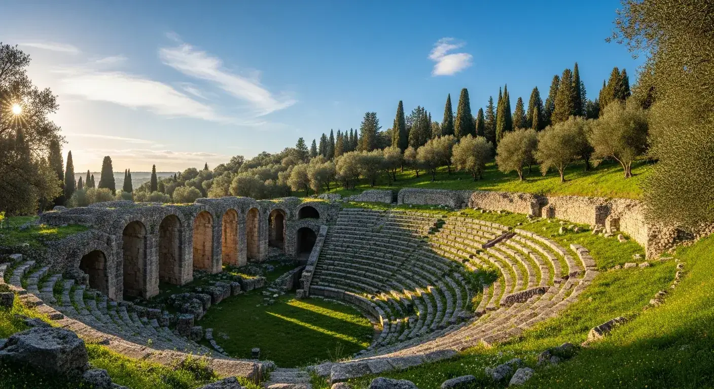Amphithéâtre gallo-romain de Saintes en ruines partielles avec gradins en pierre