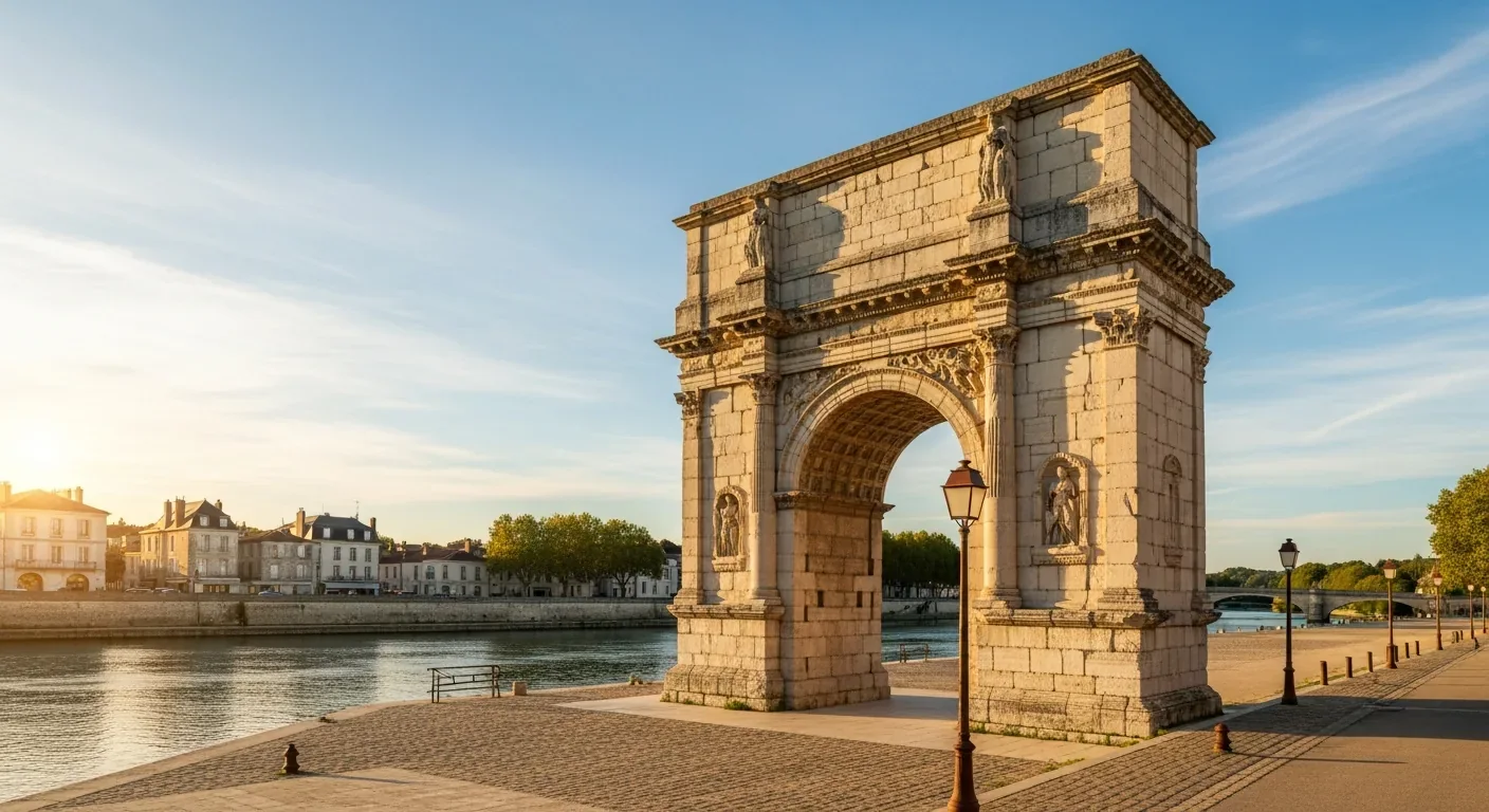 Arc de Germanicus à Saintes, arc romain en pierre calcaire sur les quais de la Charente