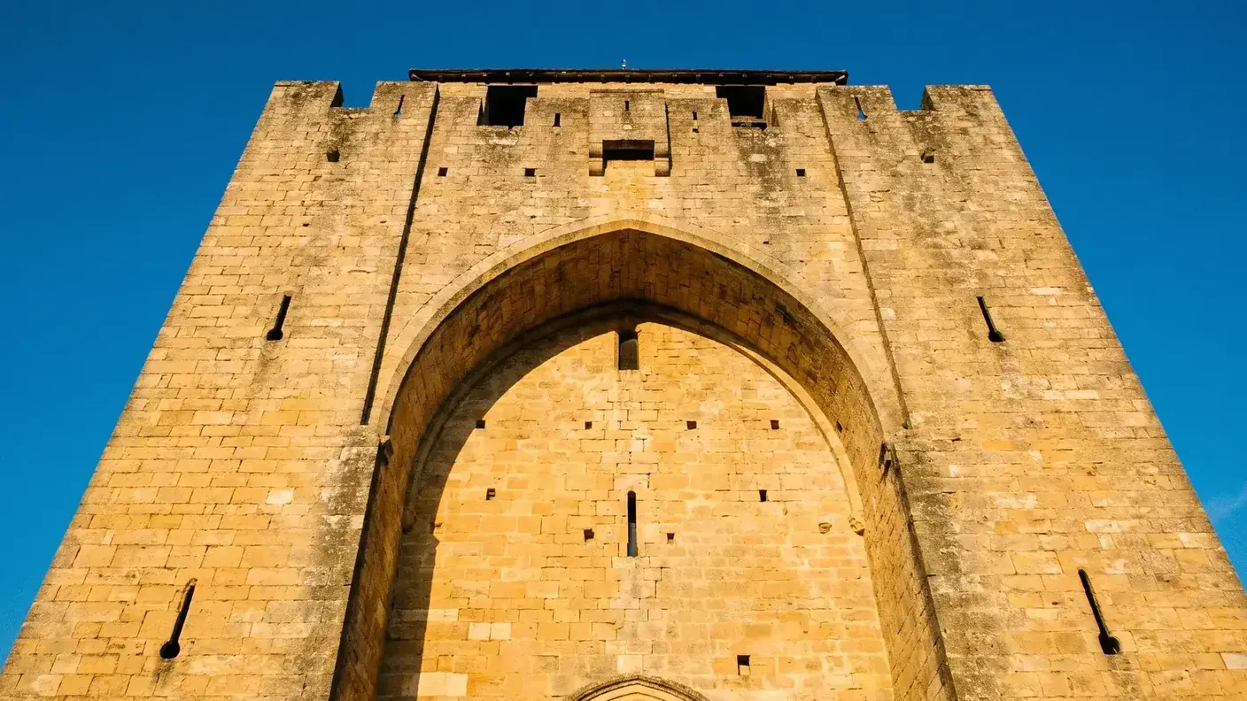 Clocher-porche fortifié de l'abbatiale de Saint-Amand-de-Coly