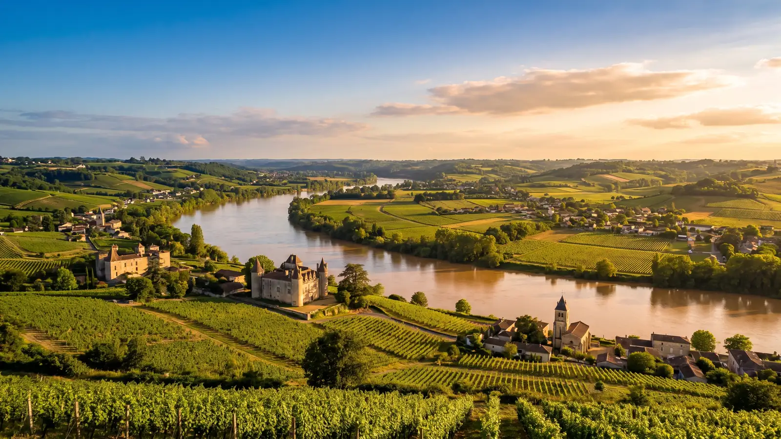 Panorama sur la Dordogne depuis le tertre de Fronsac