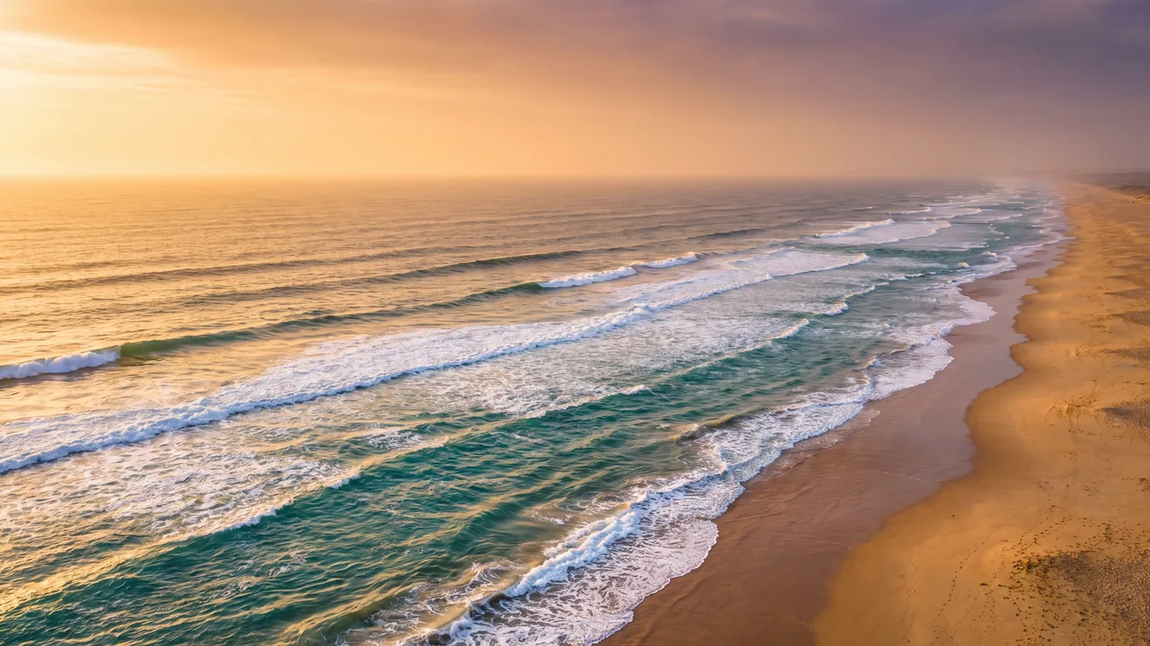 Les vagues de surf de Lacanau-Océan, sur la côte du Médoc en Gironde — destination du transfert privé Bordeaux → Lacanau-Océan