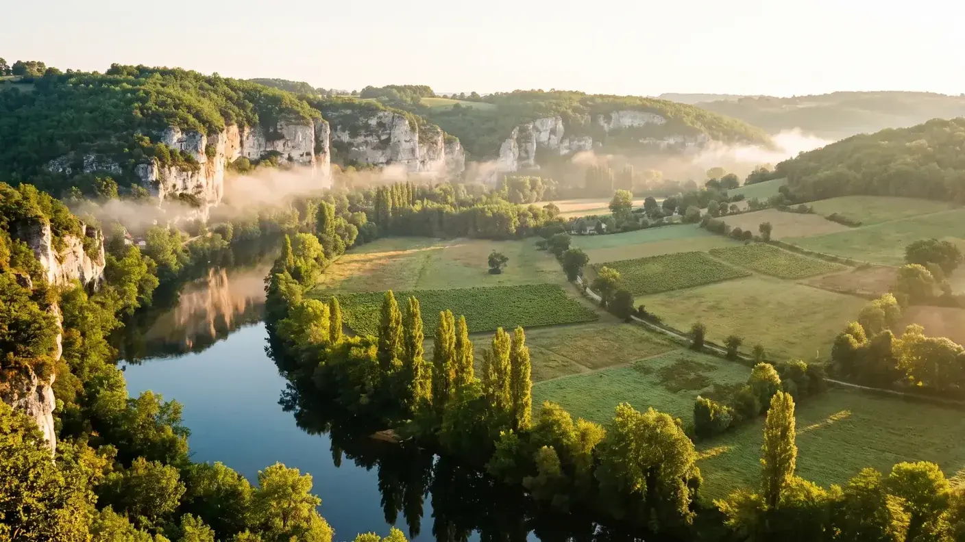Vallée de la Vézère autour des Eyzies, destination du transfert privé depuis Bordeaux