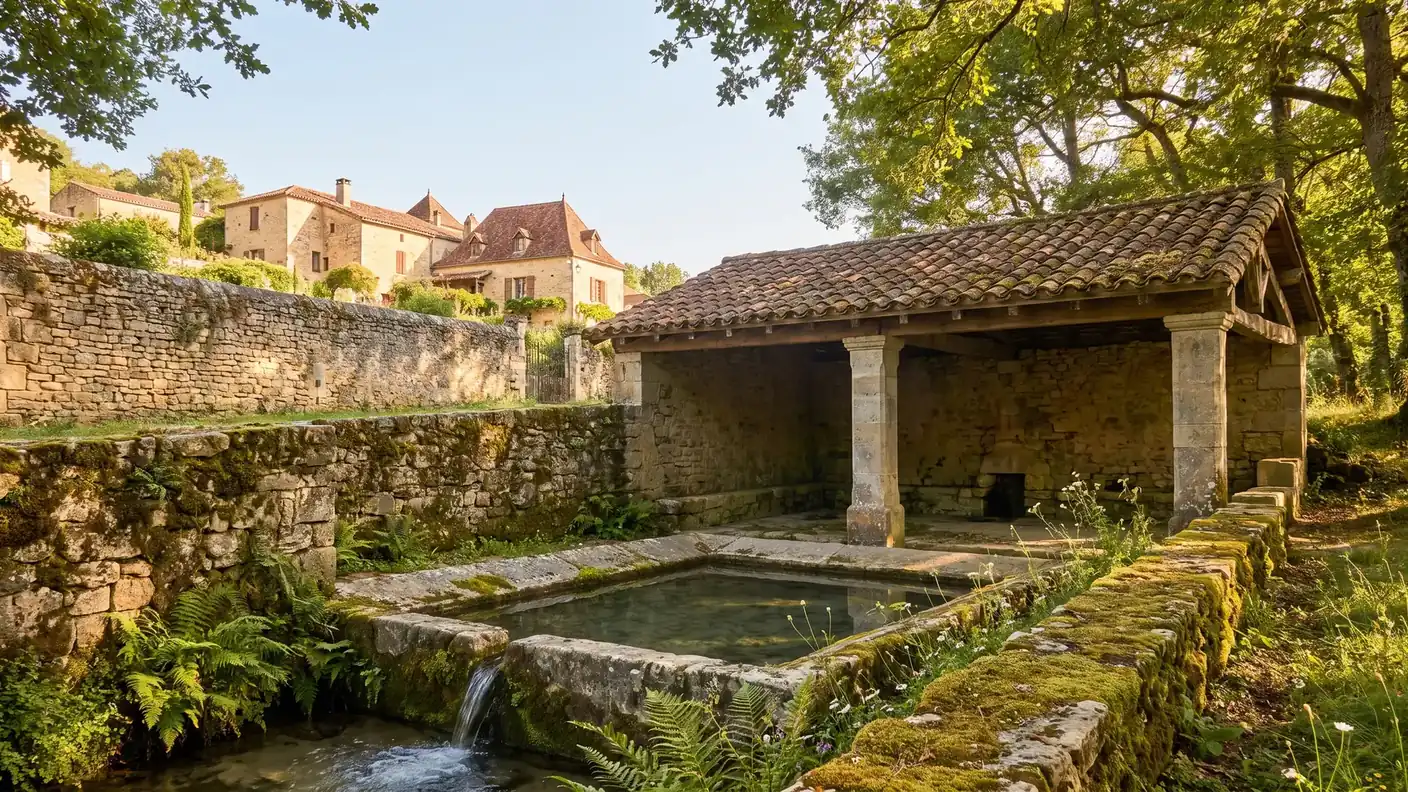 Lavoir couvert de Loubès-Bernac alimenté par une source