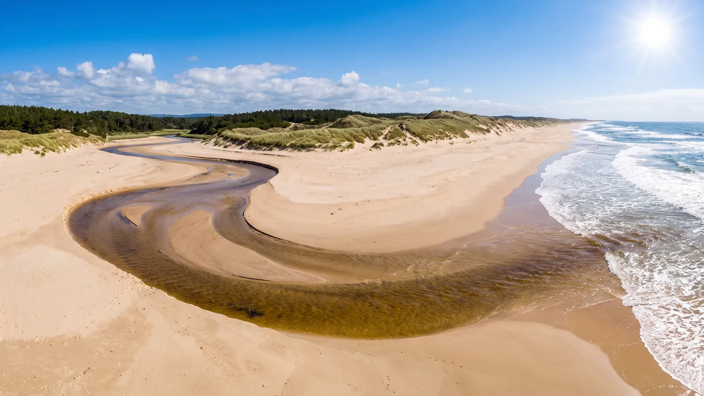 Moliets-Plage : l'embouchure sauvage du courant d'Huchet