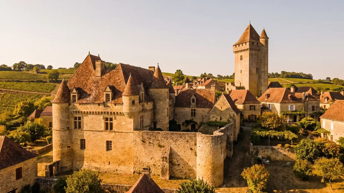 Château Monestier La Tour dominant le vignoble bergeracois