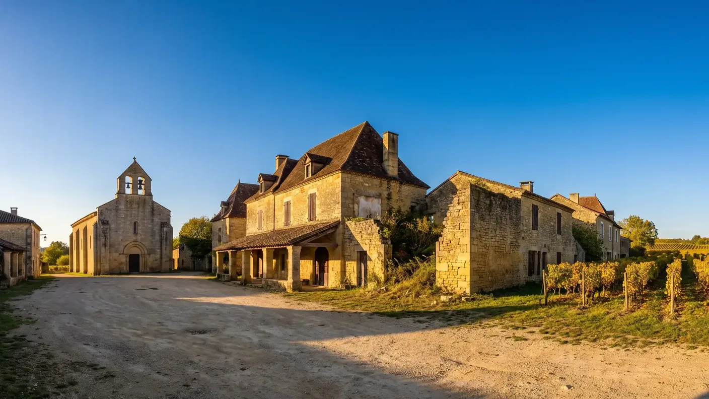 Hameau de la Bastide et église Saint-Michel à Monestier