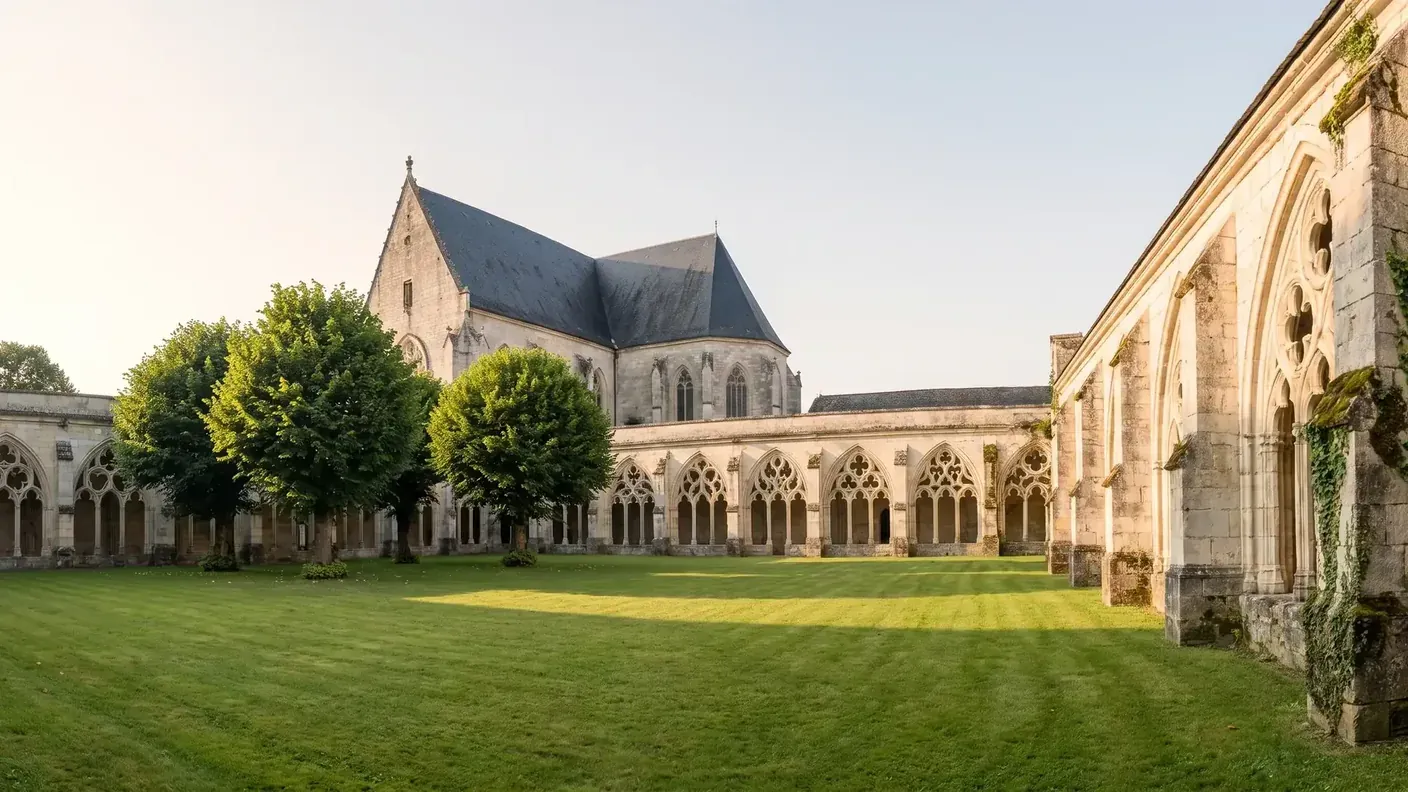 Cloître et chapelle de la chartreuse de Vauclaire