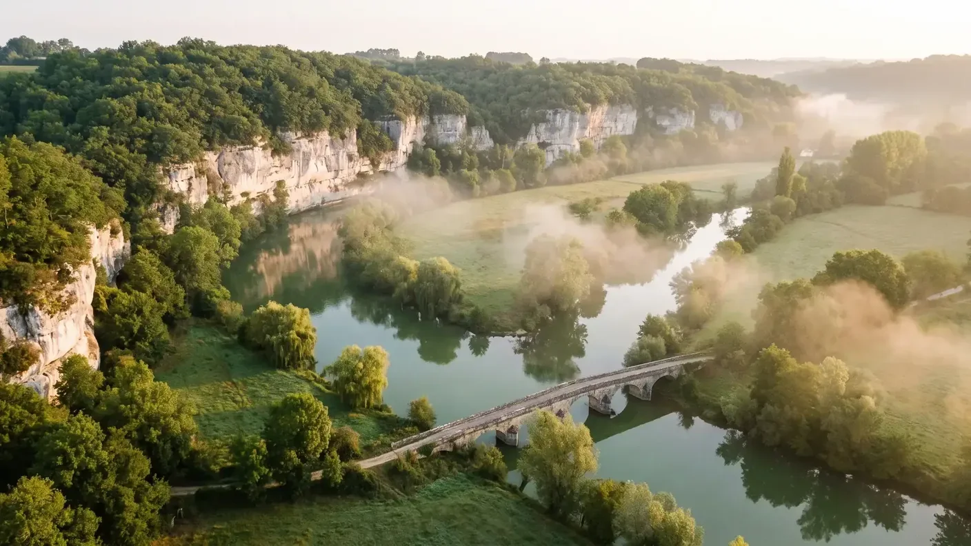 La vallée de la Dronne à la frontière de la Charente et de la Dordogne