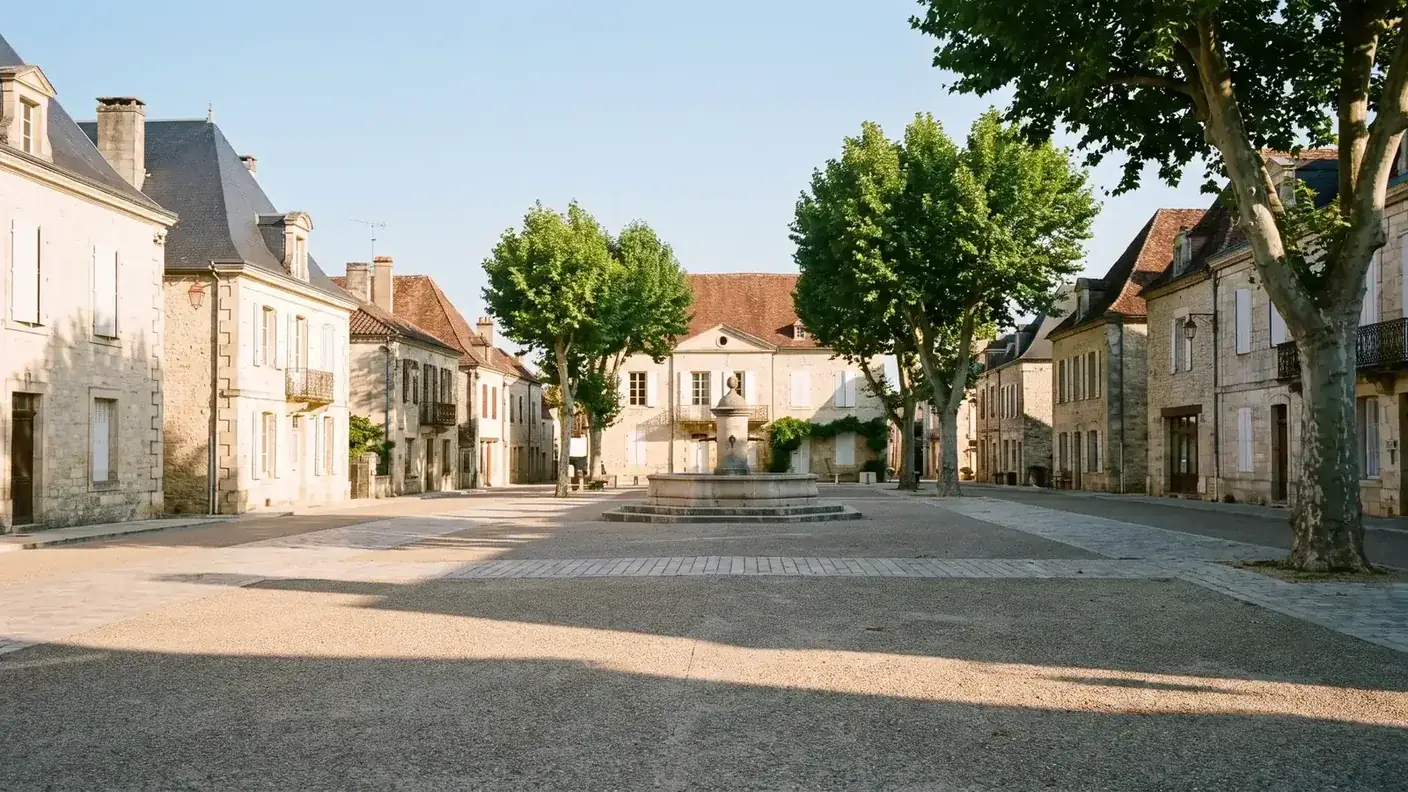 Place du Général-de-Gaulle, site du marché de Ribérac