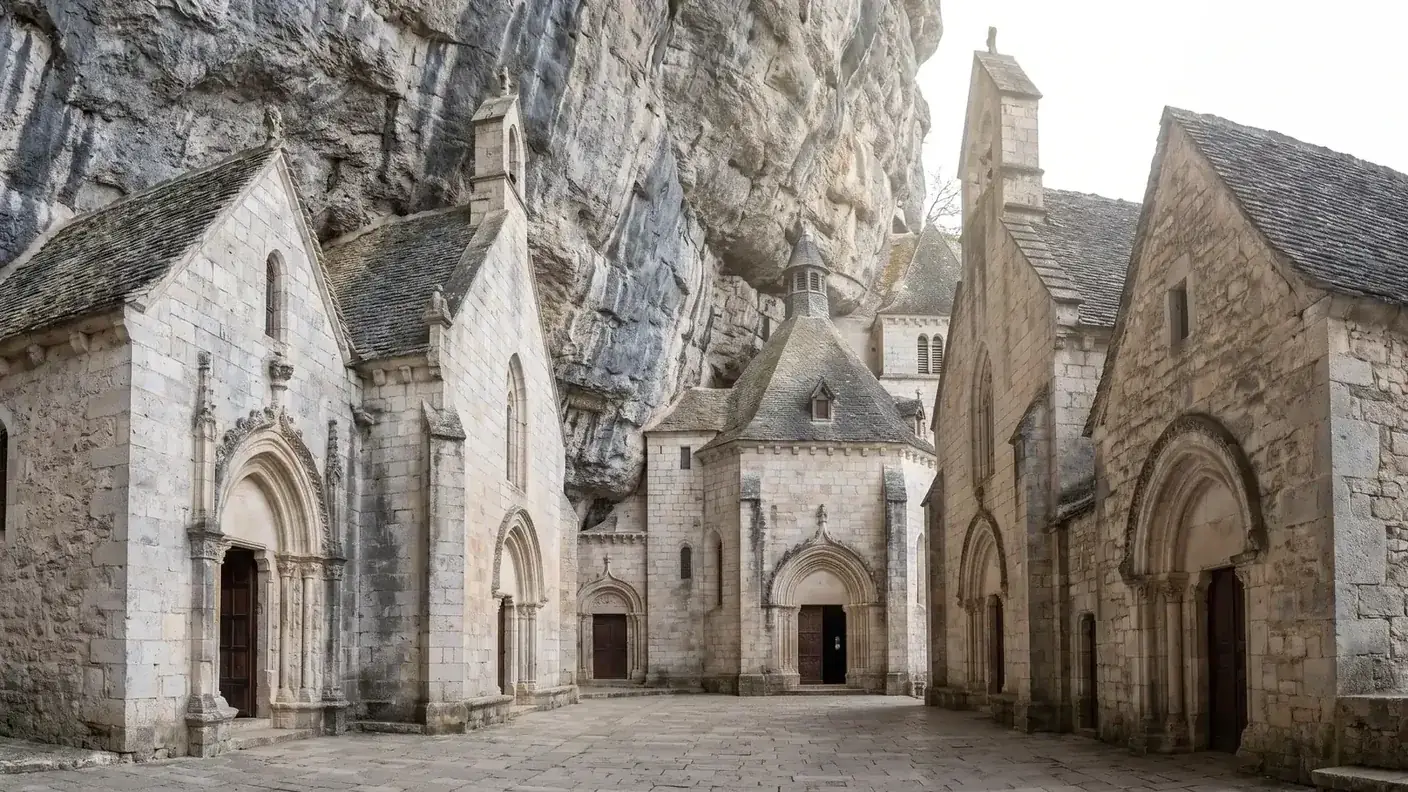 Parvis et chapelles de la cité religieuse de Rocamadour