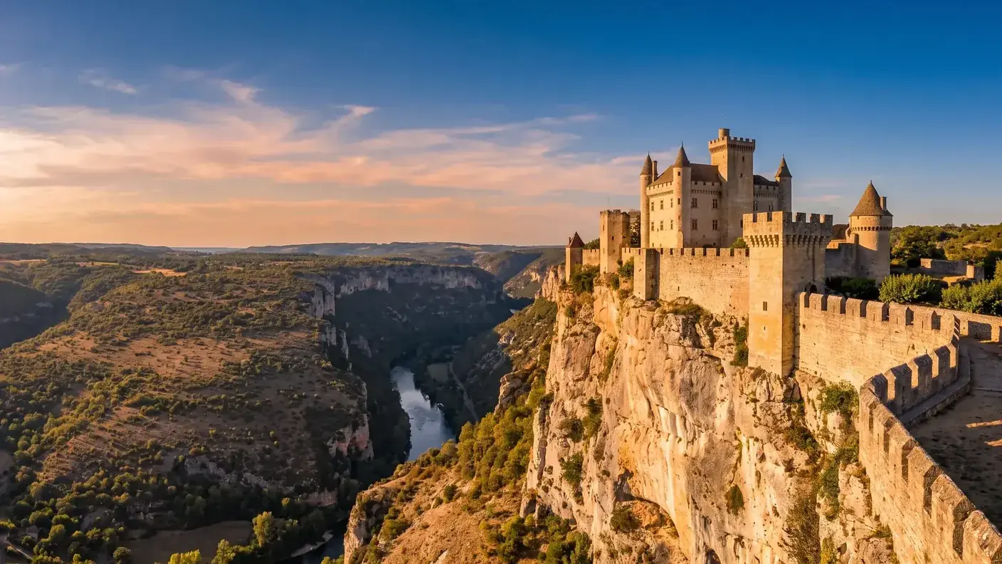 Château et remparts au sommet de la falaise de Rocamadour