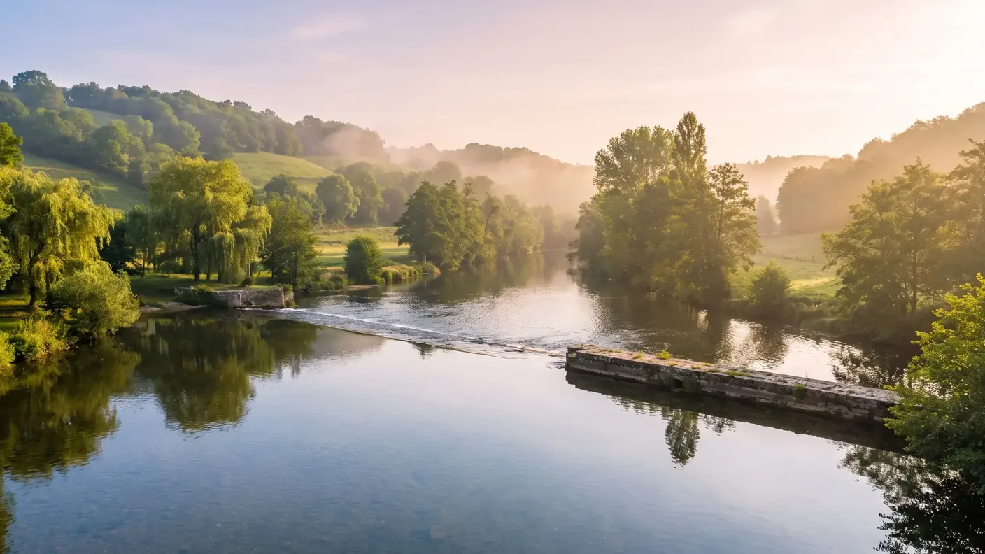 La Vienne près de Saillat-sur-Vienne dans le Limousin occidental — destination du transfert privé Bordeaux → Saillat-sur-Vienne