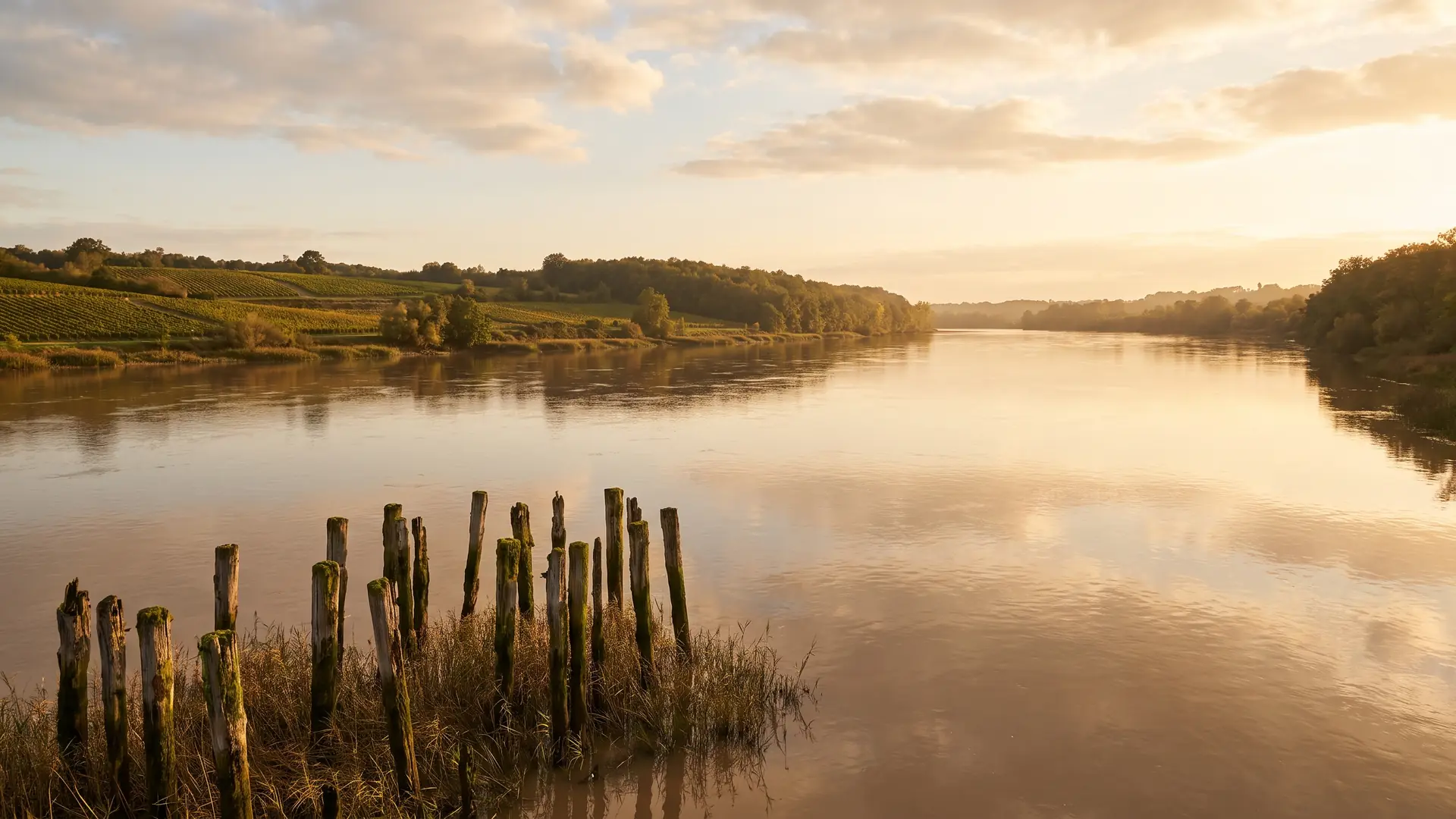 Dordogne et berges boisées près de Saint-André-de-Cubzac