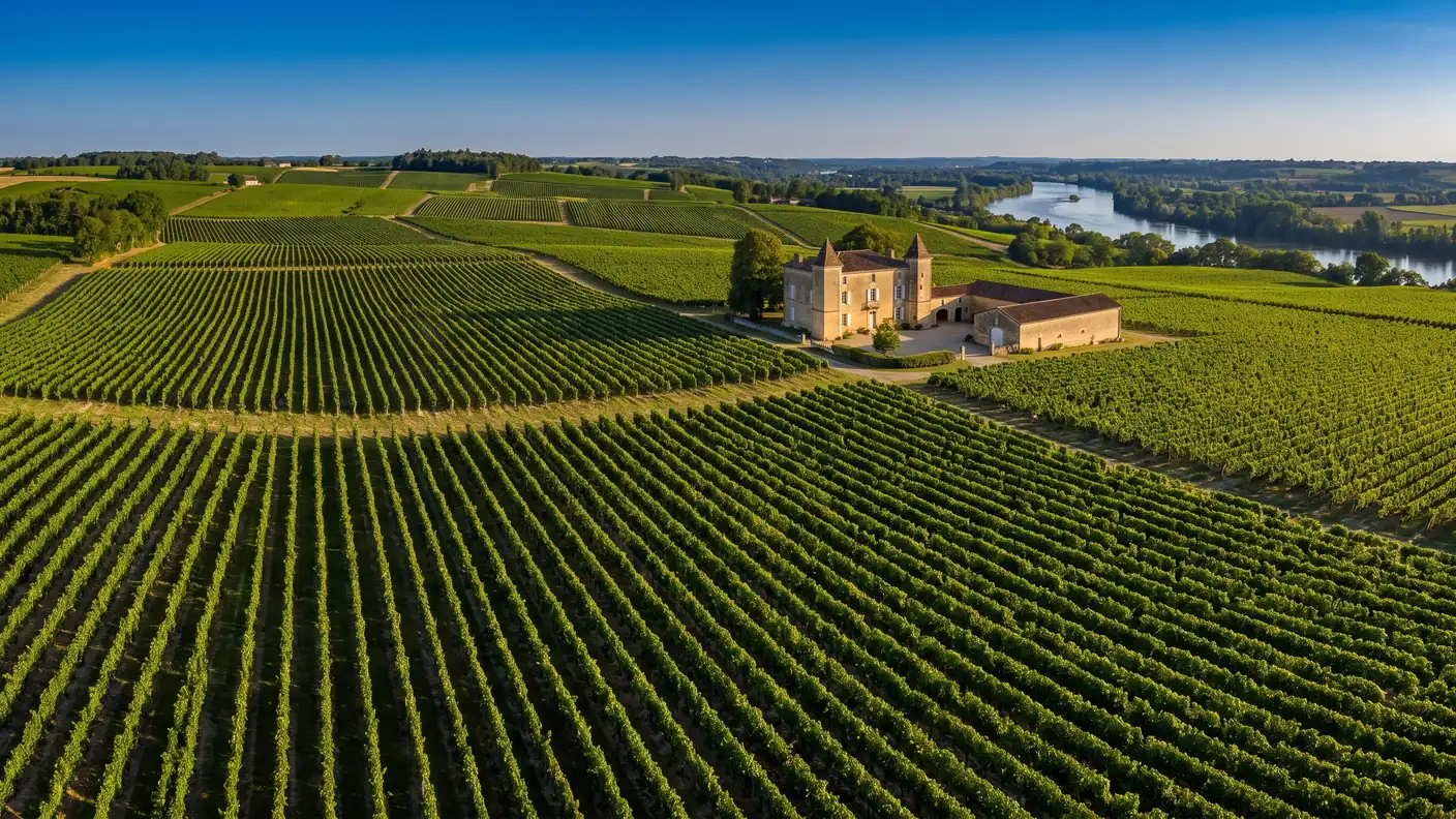 Vignes du Cubzaguais au-dessus de la Dordogne