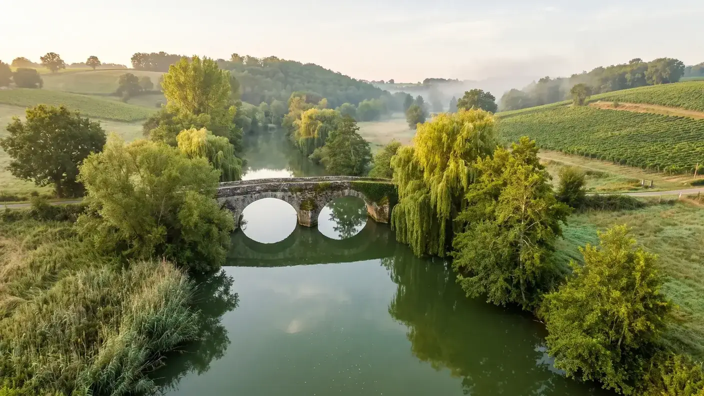 Illustration du Dropt dans la campagne de Serres-et-Montguyard