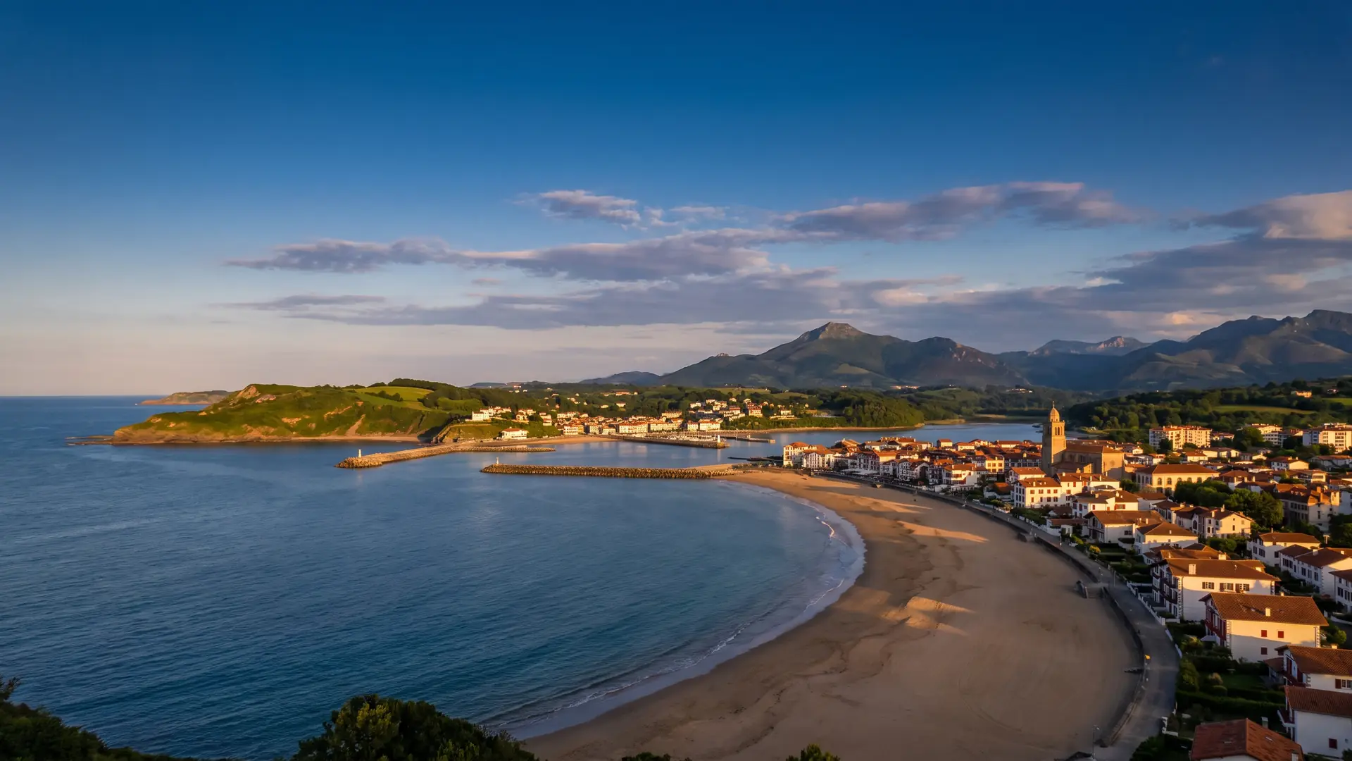 Panorama sur Saint-Jean-de-Luz, Ciboure, la baie et la Rhune