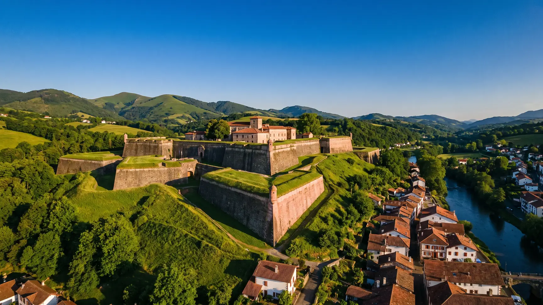 Citadelle dominant les toits de Saint-Jean-Pied-de-Port