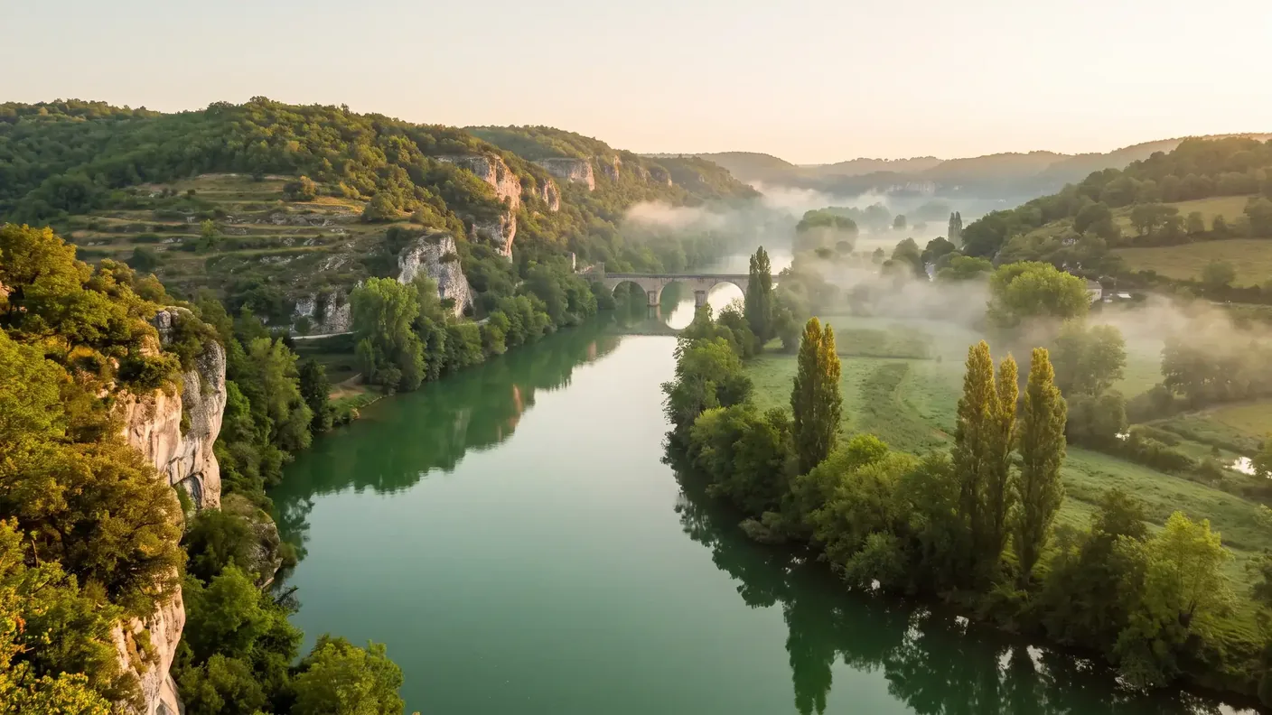 Dordogne et falaises boisées près de Souillac