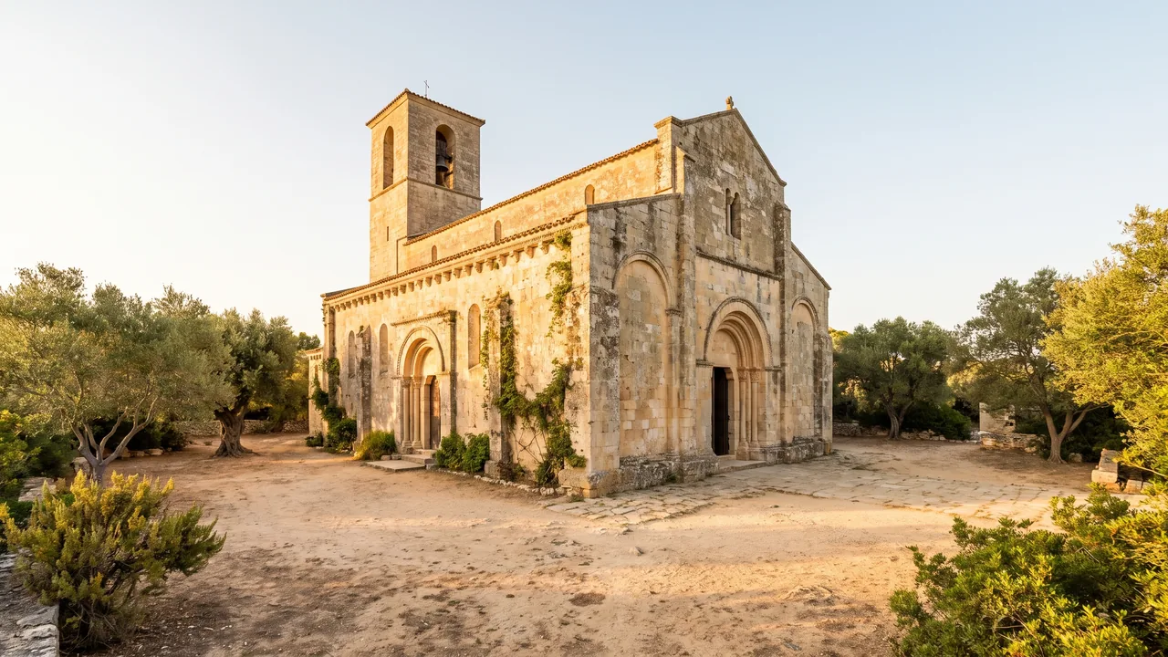 Basilique romane Notre-Dame-de-la-Fin-des-Terres de Soulac en pierre claire
