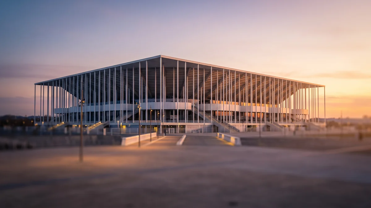 Autocar de supporters devant le stade Matmut Atlantique à Bordeaux
