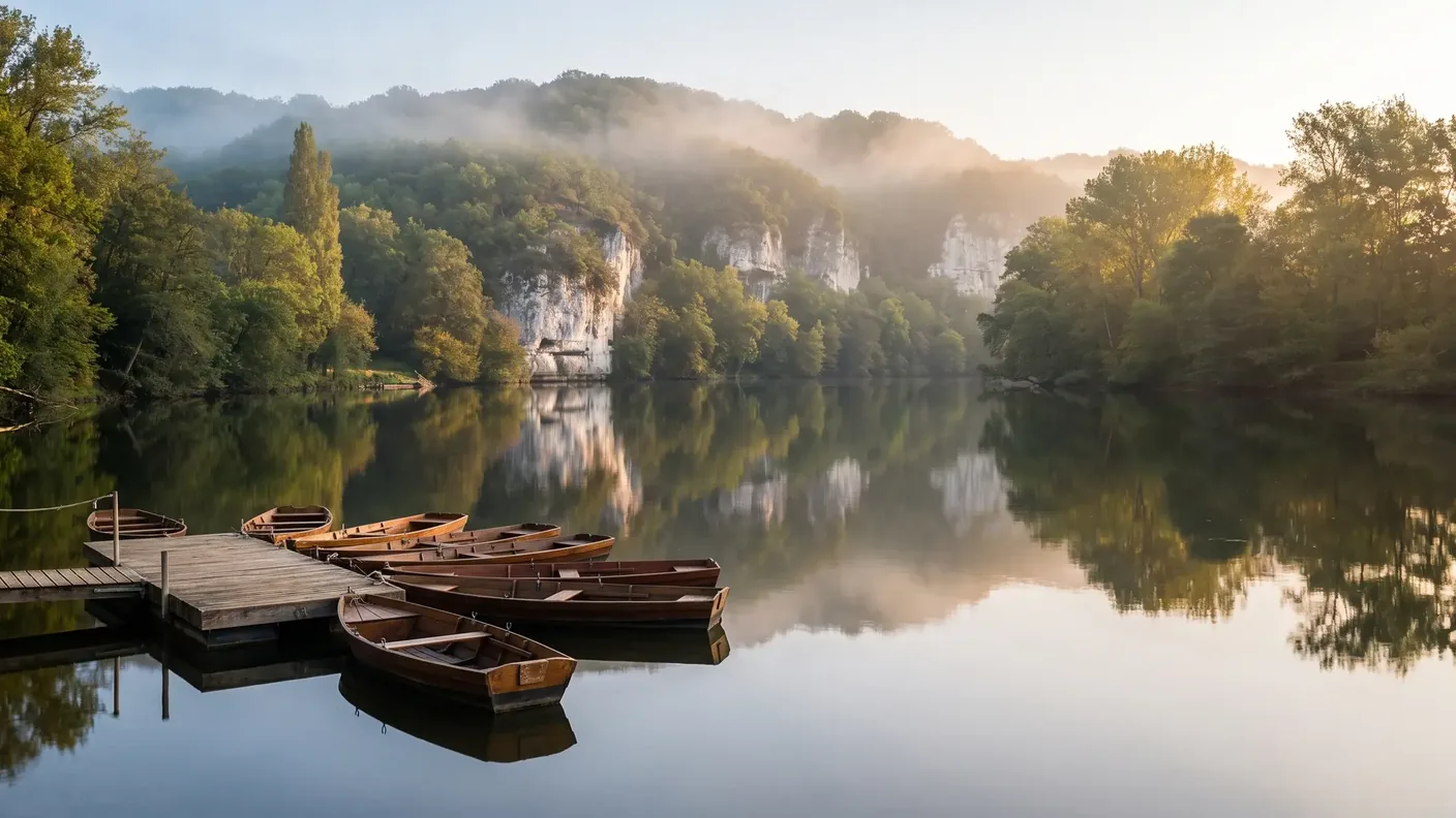 Dordogne dans le cingle de Trémolat près de la base nautique