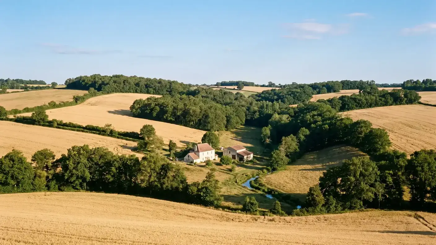 Collines agricoles du Ribéracois autour de Verteillac