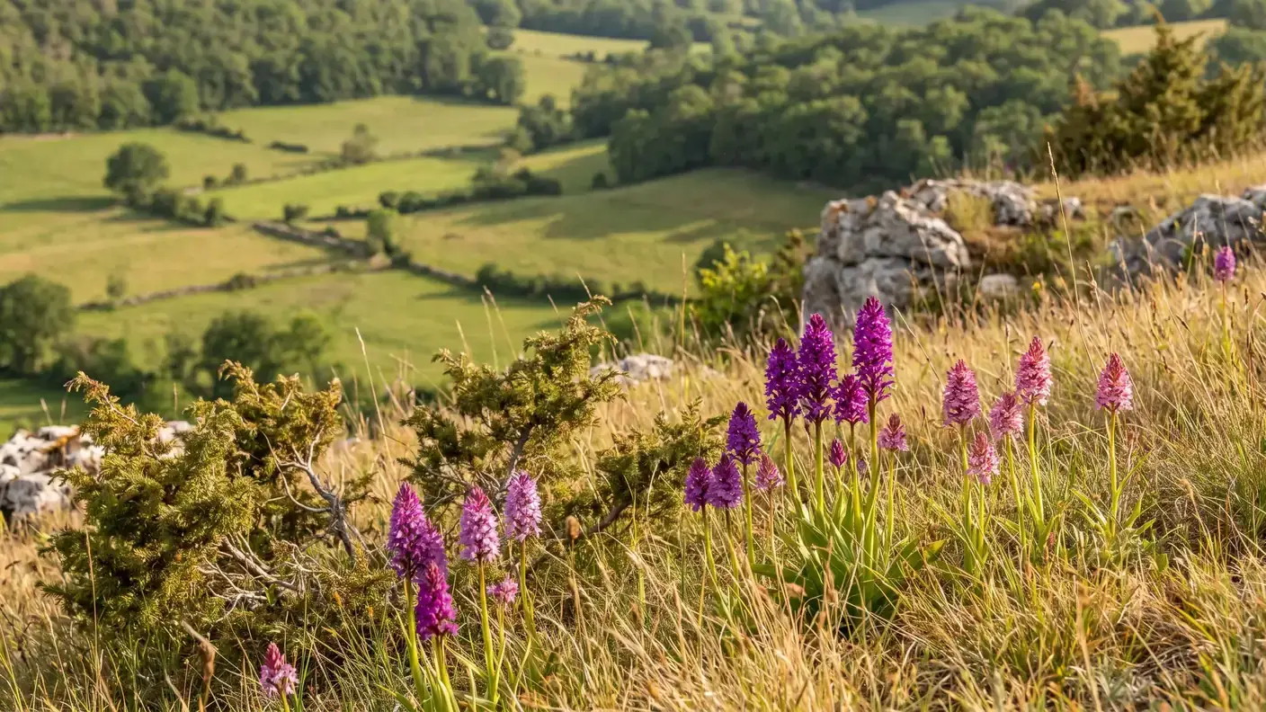 Orchidées sauvages sur un coteau calcaire du Périgord vert