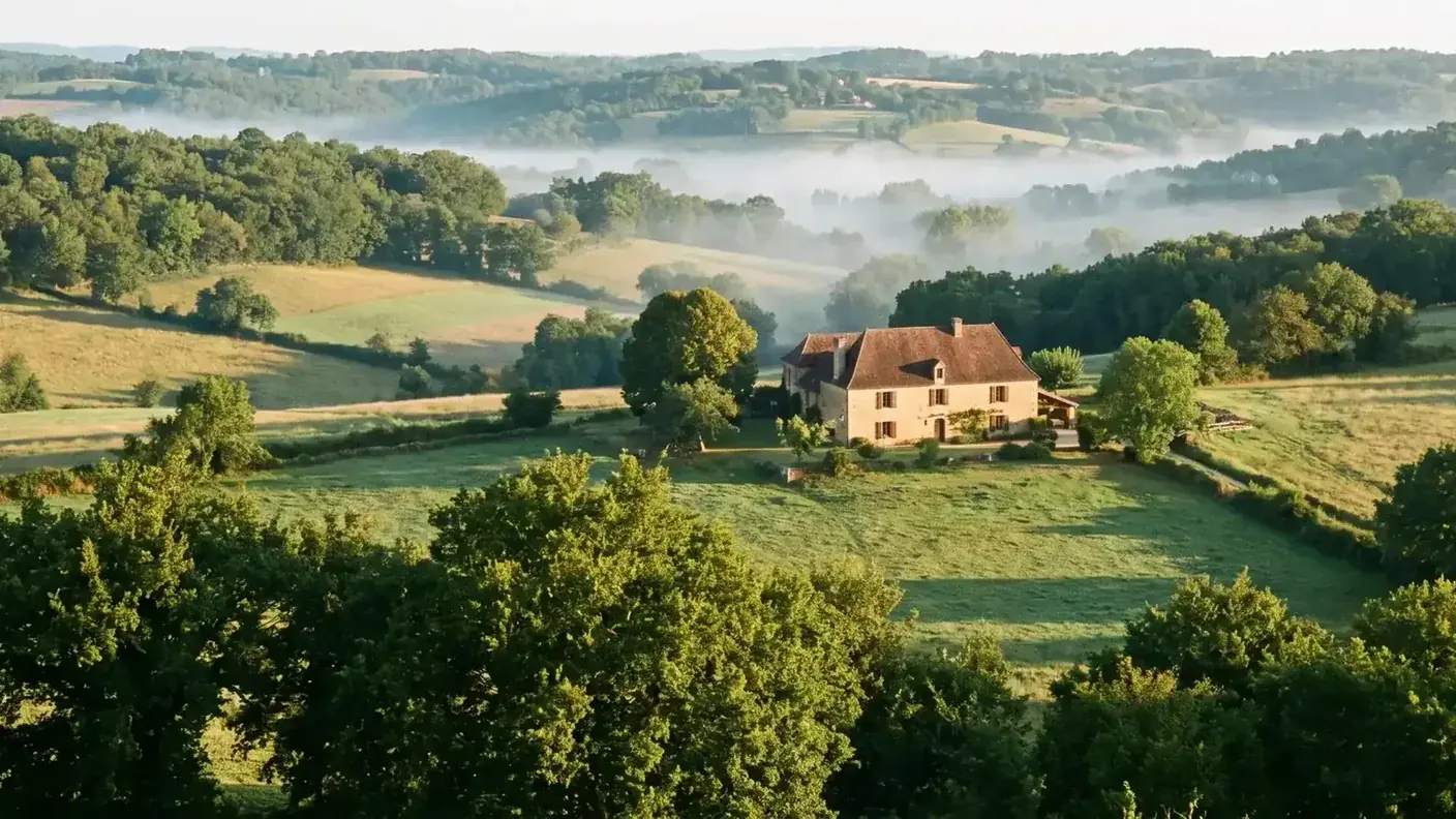 Bocage et ferme de pierre autour de Vieux-Mareuil