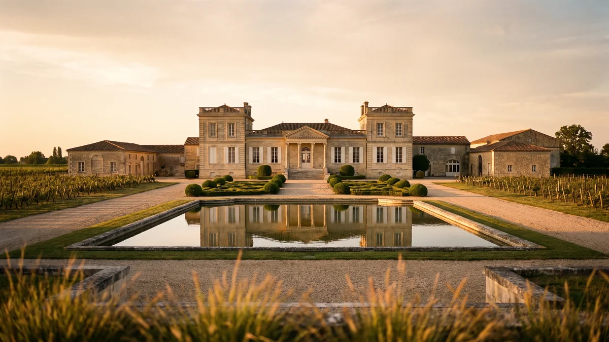 Château viticole grand cru classé du Médoc avec sa façade élégante près de Bordeaux
