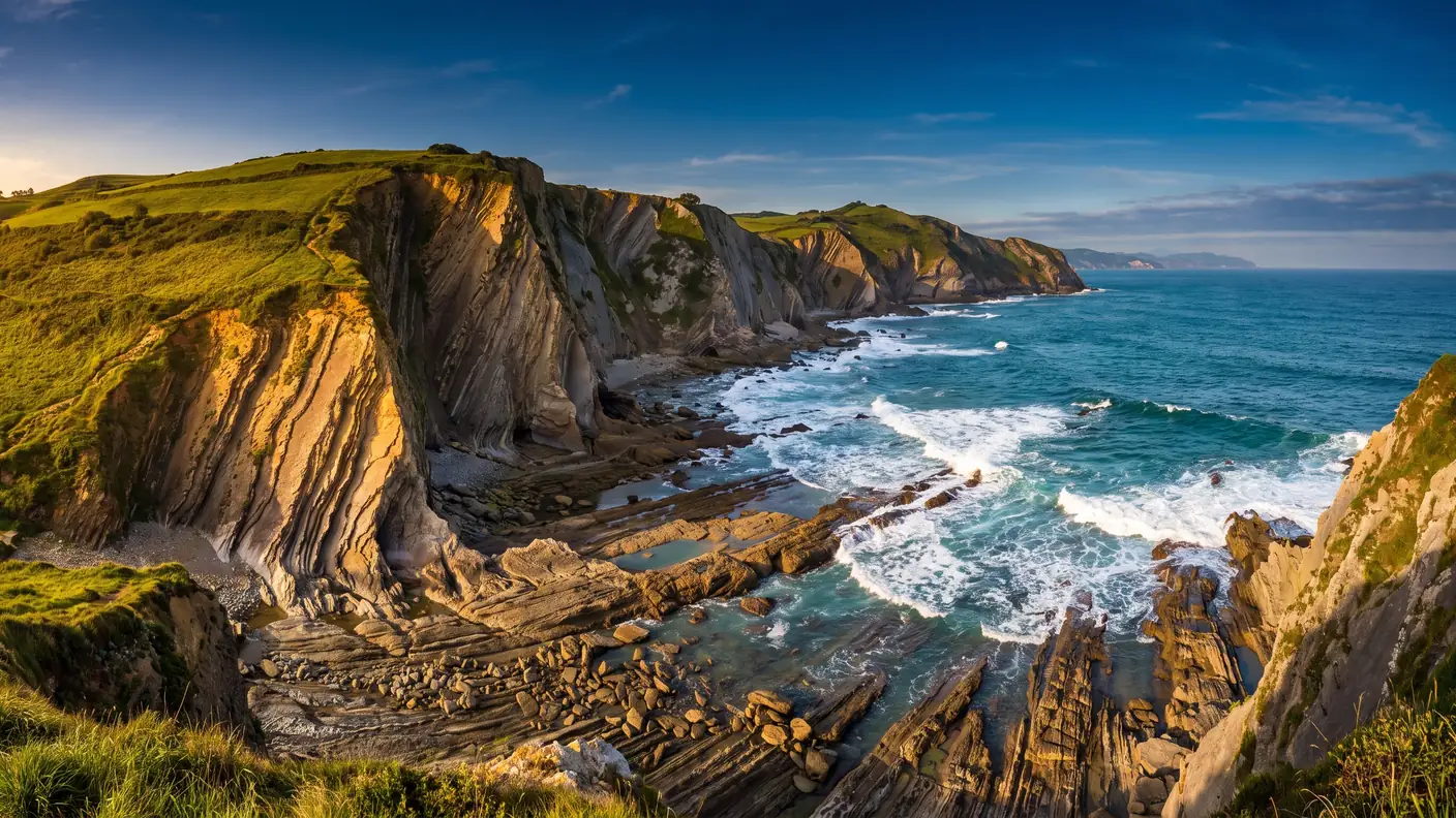 Falaises de flysch à marée basse près de Zumaia