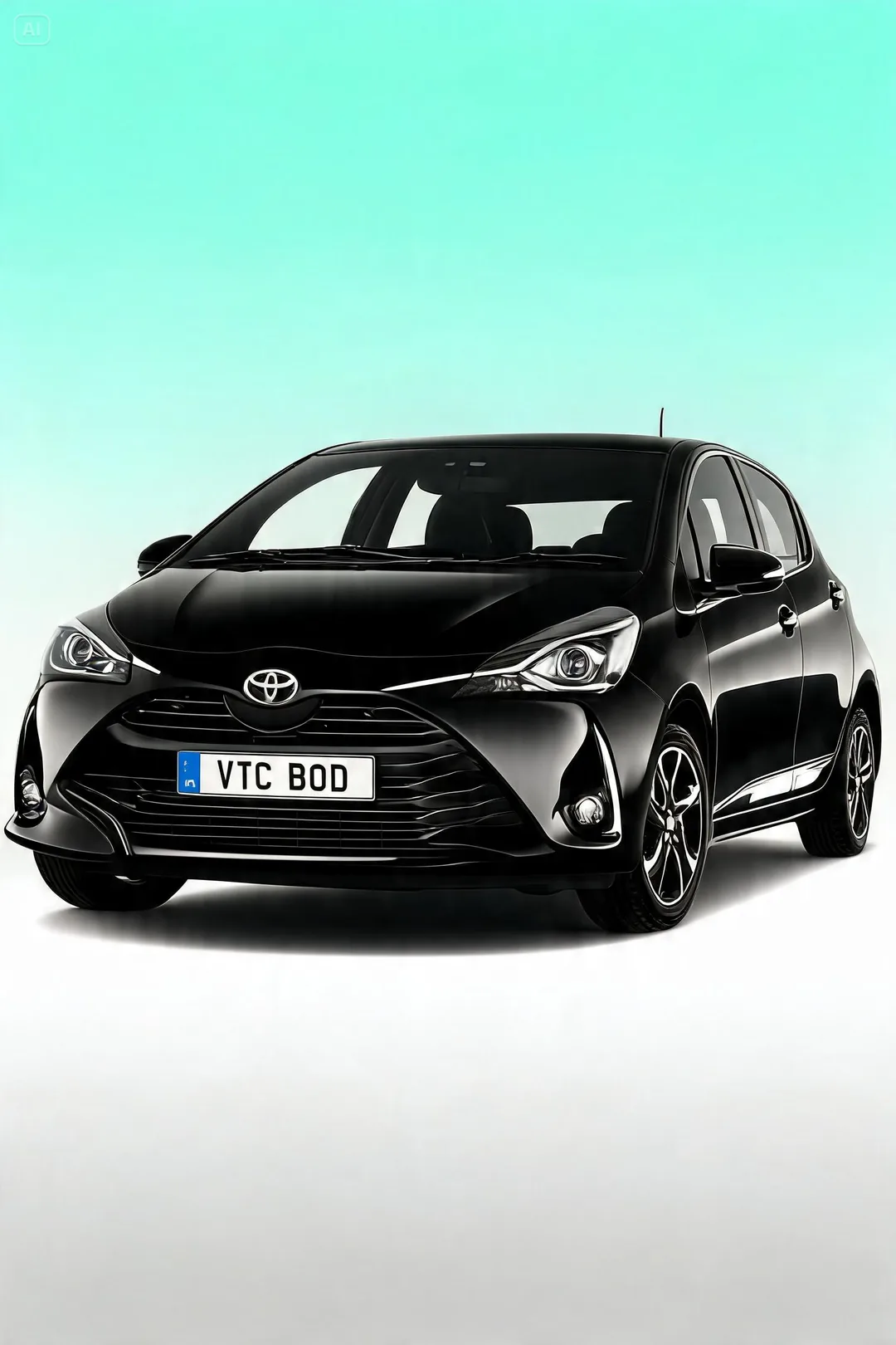 Toyota Yaris noire — gamme Eco VTC Bordeaux